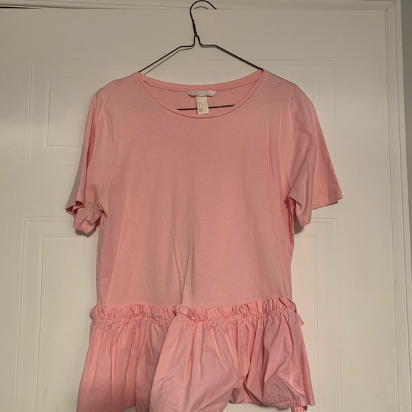 BABY PINK RUFFLE PEPLUM TSHIRT - Picture 4 of 4